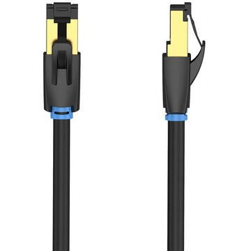 Patch Cord S/FTP Vention, Cat. 8, 0.5m, round cable, conductor cupru, viteza max transfer 40 Gbps, invelis PVC, negru, &amp;quot;IKABD&amp;quot; (timbru verde 0.18 lei) foto