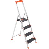 SONGMICS Scara aluminiu pliabila cu 4 trepte, latime trepte 12 cm, cu maner, sarcina 150 kg, 44x156 cm Household NewTrend