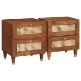 vidaXL Mese de noptieră cu sertar 2 pcs 40 x 33.5 x 46 cm