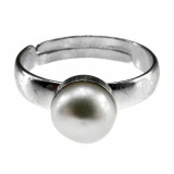 Cumpara ieftin Inel argint reglabil cu perla de cultura alba 6 MM, Glambazaar