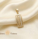 Cumpara ieftin Pandantiv Linia Distinsa , Pandantiv placat 14K cu zirconia, 2 cm