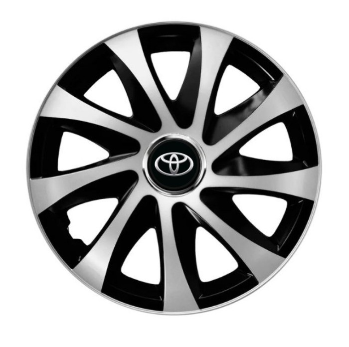 Set 4 capace roti Drift exrta Gri-Negru R16 pentru gama auto Toyota