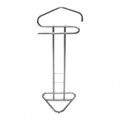 Stander haine cu 4 agatatori, metal cromat, 48 x 38 x 110 cm