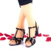Sandale Dama Piele Naturala Neagra Toc 6cm GKR Ciucaleti - Elegante, Fabricate Manual - Marimi 36-40