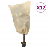 VidaXL Huse pentru plante din fleece cu șnur 12 buc. 70 g/m&sup2; 0,8x0,8 m