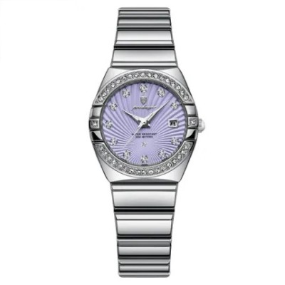 Ceas de dama Poedagar Fashion Casual Indici Luminosi Quartz Otel Argintiu Violet foto