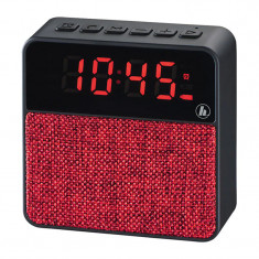 Boxa Pocket Clock Hama, 3 W, 2000 mAh, raza actiune 10 m, USB, Micro-SD, Bluetooth, Rosu foto