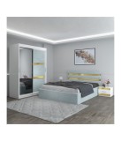 Dormitor Clio Lemon Cu Dulap Tapitat 180x200cm