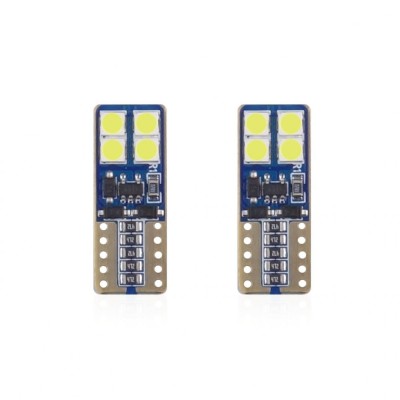 Set becuri auto cu LED CANBUS compatibil T10e W5W 8 SMD Alb 12/24V, destinat competitiilor auto sau off-road foto