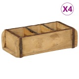 VidaXL Platouri 4 buc 30x14x9 cm Lemn Solid Recuperat