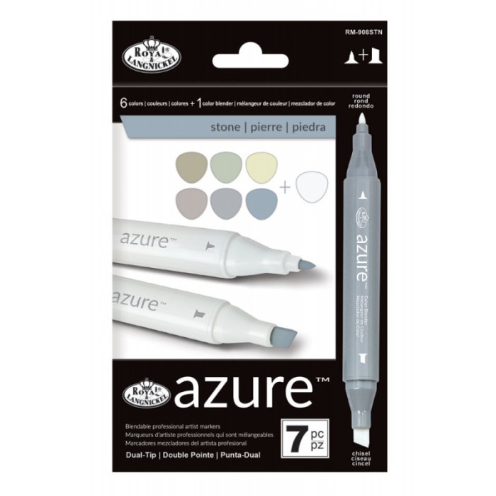 Set 7 markere Royal &amp; Langnickel Azure Culori piatra