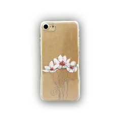 Husa Silicon iPhone SE 2 2020 Clear Pink Flower