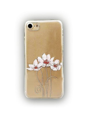 Husa Silicon Apple iPhone SE 2 2020 Clear Pink Flower foto