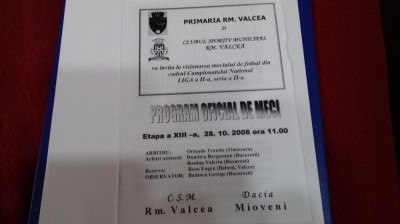 program CSM RM. Valcea - Dacia Mioveni foto