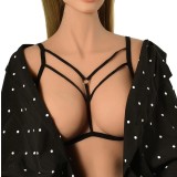 Top Harness Ina Elastic si Reglabil, Aspect Mat, Negru, XS-L, Guilty Toys
