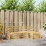 vidaXL Set de canapele de exterior 4 pcs Alb Lemn Solid de Acacia 3391649