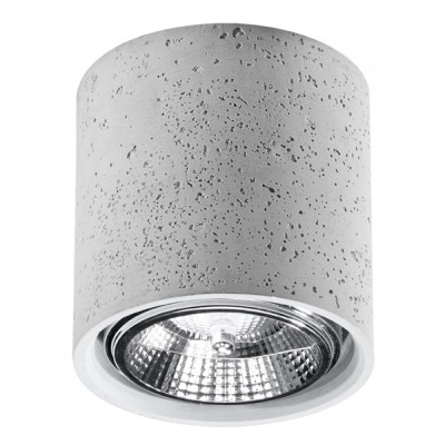 Lampă De Tavan Cullo Gri Beton 1 Bec Cilindric Industrial De Interior foto
