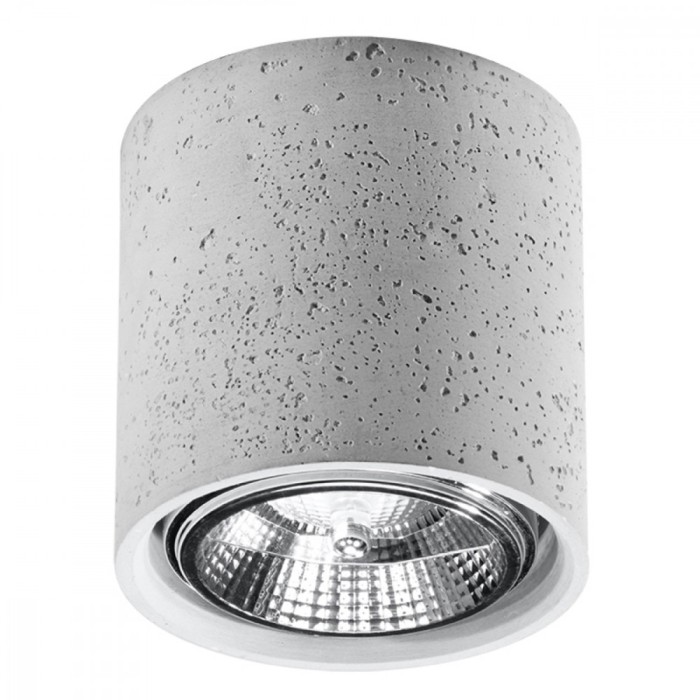 Lampă De Tavan Cullo Gri Beton 1 Bec Cilindric Industrial De Interior