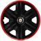 Set 4 Capace Roti pentru Alfa Romeo, model Fast Black Cu Rama Rosie, R14