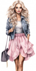 Sticker decorativ, Barbie, Roz, 90 cm, 8402ST-20 foto