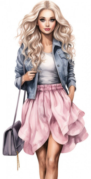 Sticker decorativ, Barbie, Roz, 90 cm, 8402ST-20
