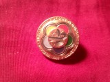 Insigna URSS - Festivalul Studentilor si Tineretului din Moscova 1985 , metal si email , d= 1,8cm