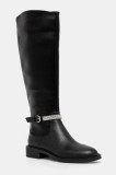 Steve Madden cizme Riggs femei, culoarea negru, cu toc plat, SM11003416