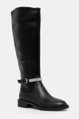 Steve Madden cizme Riggs femei, culoarea negru, cu toc plat, SM11003416