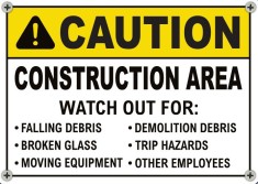 Caution Construction Area Sign foto