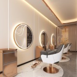 Consola de coafură consola de frizerie consola de cosmetică oglindă LED cu ramă de aluminiu 90x90 PRO