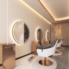 Consola de coafură consola de frizerie consola de cosmetică oglindă LED cu ramă de aluminiu 90x90 PRO