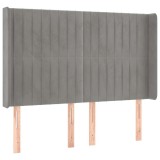 Cumpara ieftin Tablie de pat cu aripioare gri deschis 147x16x118/128cm catifea