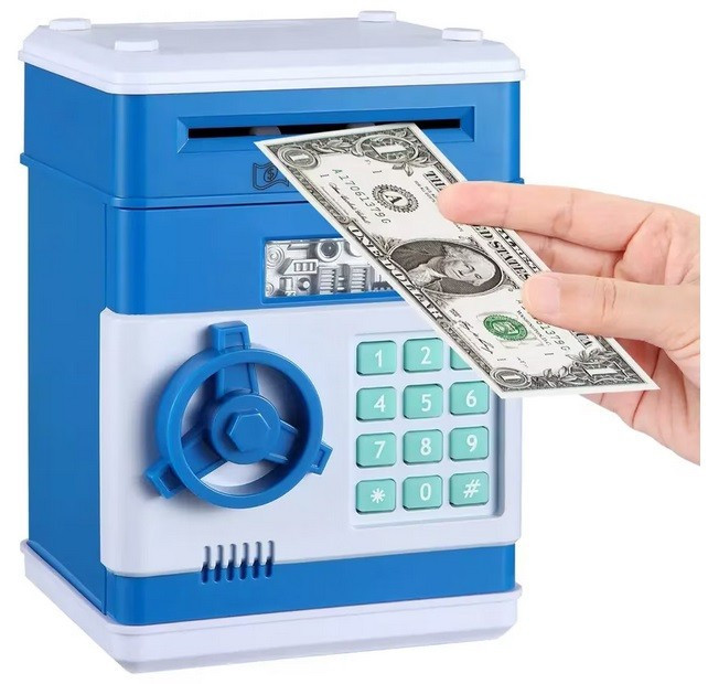 Pusculita Interactiva cu Cifru Number Bank Pentru Monede si Bancnote