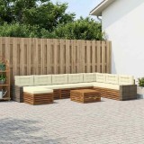 Cumpara ieftin Set de canapele de exterior 9 buc. 7-Locuri Natural si Crem