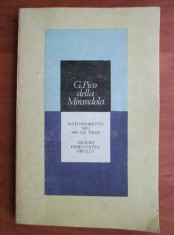 G. Pico della Mirandola - Rationamente sau 900 de teze. Despre demnitatea omului foto