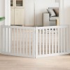 VidaXL Poartă pentru c&acirc;ini pliabilă, 2 panouri, alb, 160 cm, lemn plop 352248