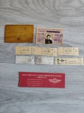 Lot piese colecție transport ITB București anii '60 &ndash; Legitimație + Bilete autobuz/tramvai