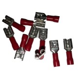 Set 10 papuci electrici Carpoint tip 541 mama 6,3x0,8 mm , lungime 21,0mm , rosii AutoDrive ProParts
