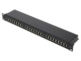 Patch Panel RJ45 Cat6 Rack 24 Porturi Negru