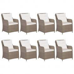 Set mobilier de exterior, 9 piese, maro, poliratan