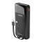 Dudao K15Pro Power Bank 20000mAh 22.5W PD USB-C / USB-A / Cabluri &icirc;ncorporate Lightning și USB-C - Negru