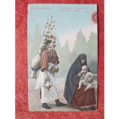 Carte postala, Constantinopole, vanzator de apa, 1906