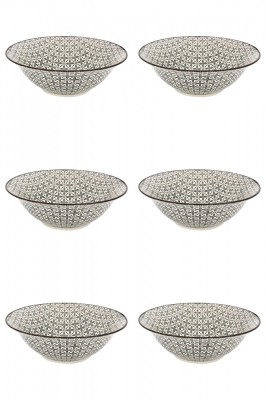 Set boluri, 6 piese, 1.65 L, Portelan, Negru foto