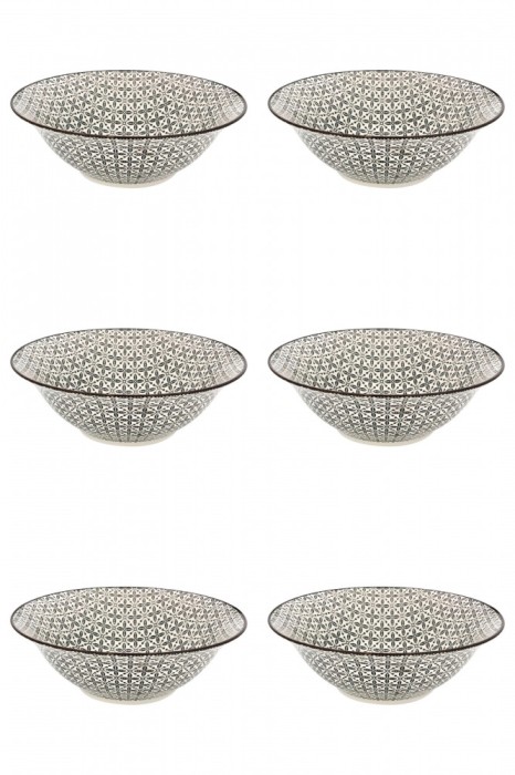Set boluri, 6 piese, 1.65 L, Portelan, Negru