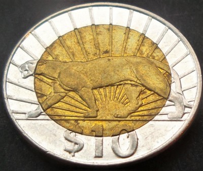 Moneda exotica bimetal 10 PESOS - URUGUAY, anul 2015 * cod 5064 foto
