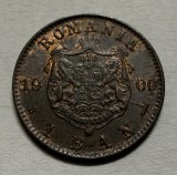 1Ban 1900 Cupru, Romania, UNC, Eroare matrita-fire material