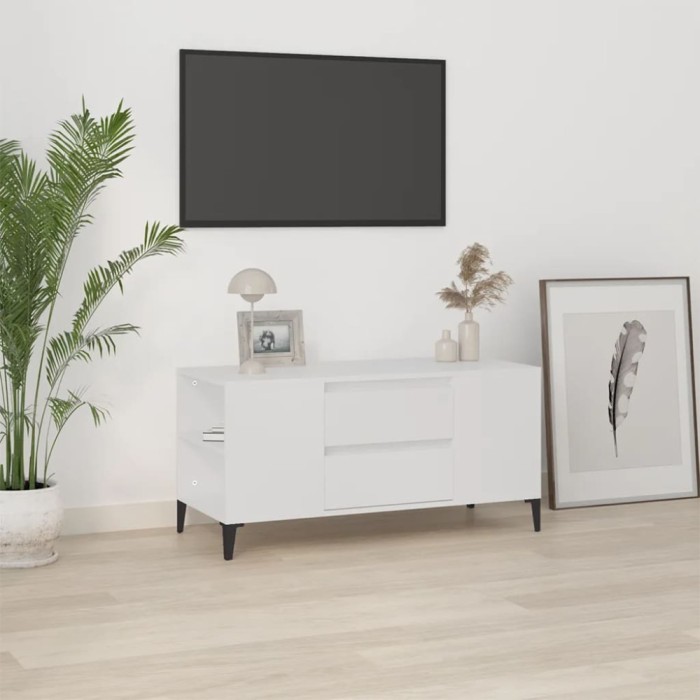 Gossi comoda tv, alb, 102x44,5x50 cm, lemn prelucrat