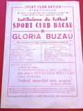 Program meci fotbal SC BACAU - GLORIA BUZAU (05.09.1984)