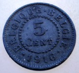 7.681 BELGIA WWI OCUPATIE GERMANA 5 CENTIMES 1916 BELGIQUE-BELGIE