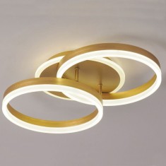 Lustra Led Auriu Dione 64W telecomanda 300x300mm SPN DL75L172 foto